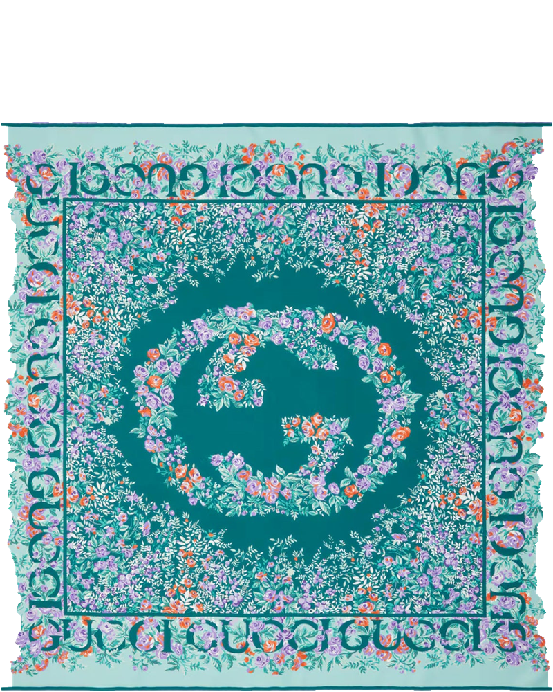 Оригінальна Printed Silk Twill Scarf Gucci