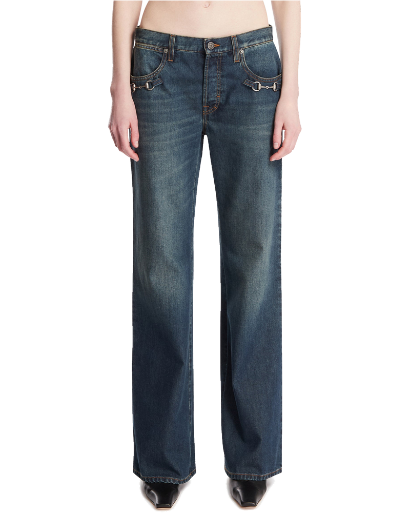 Blue Horsebit Denim Pants Gucci оригінал – Купити в Україні