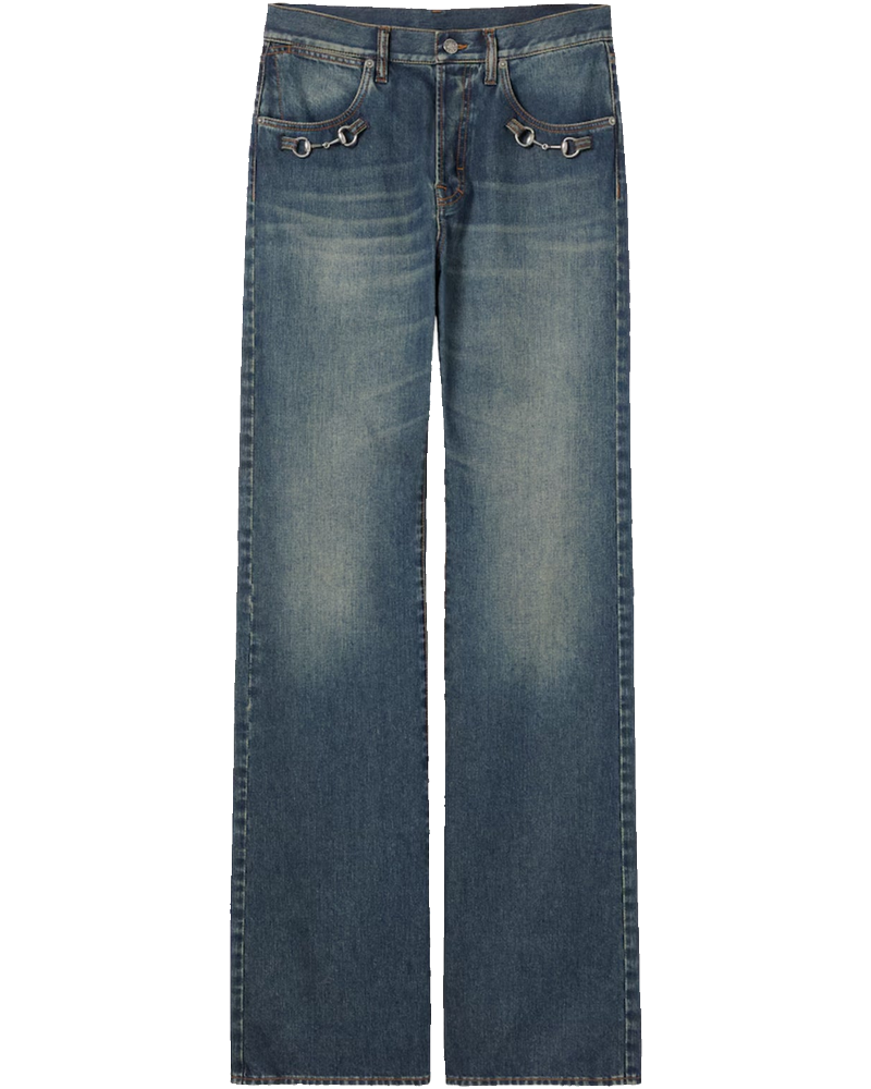 Denim Jeans With Horsebit Detail Gucci оригінал – Купити в Україні