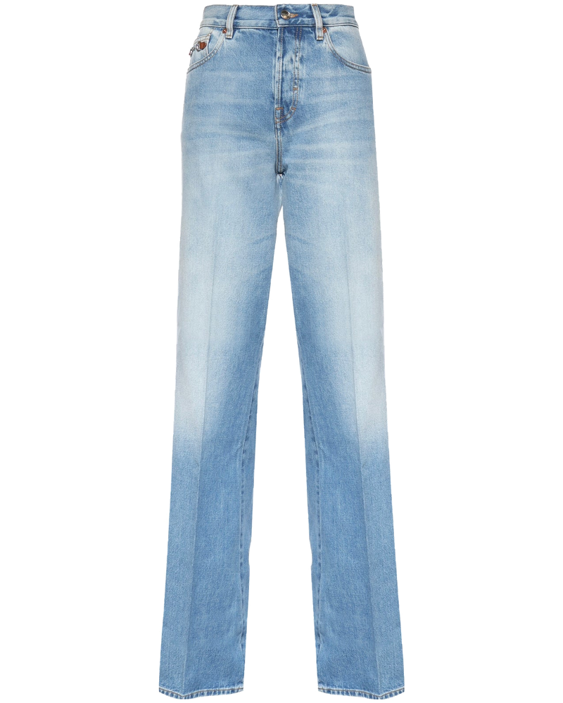 Jeans Flare In Denim DI Cotone Effetto Schiarito Gucci – Гарантія оригінальності