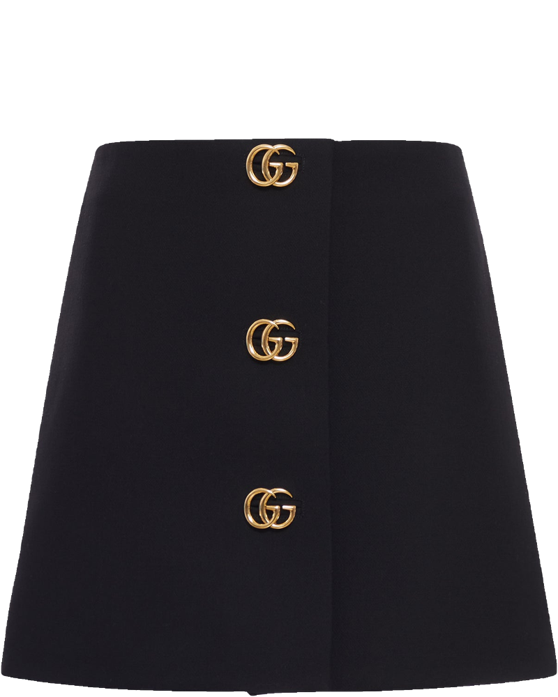 Wool Crepe Skirt With Double G Button Gucci – Гарантія оригінальності