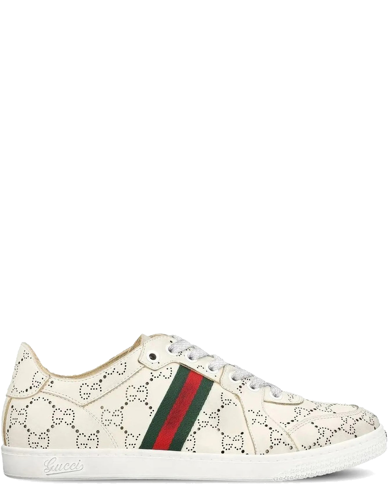 Leather Sneakers With Allover Gg And Web Band Gucci оригінал – Купити в Україні