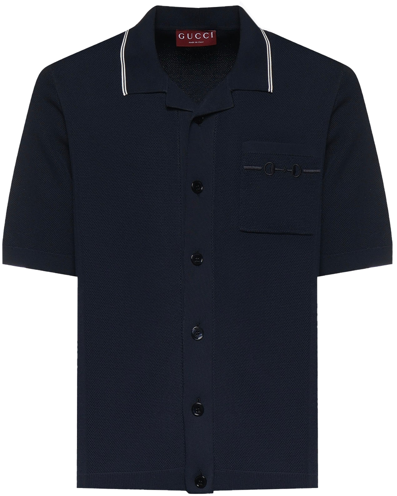 Polo In Misto Viscosa Con Ricamo Morsetto Gucci оригінал – Купити в Україні