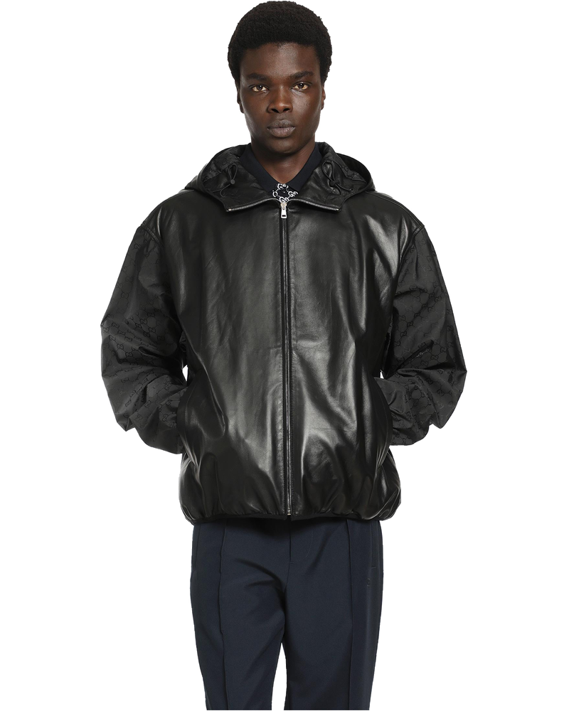 Hooded Leather Bomber Jacket Gucci оригінал – Купити в Україні