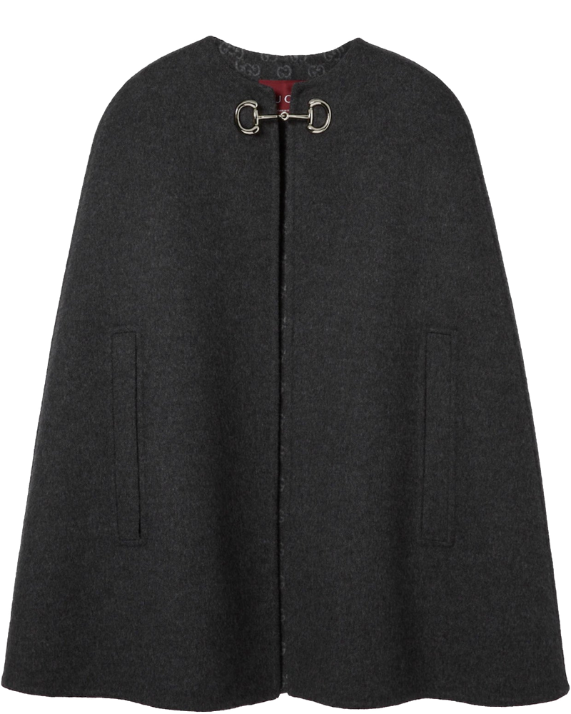Оригінальна Mantella In Lana E Seta Con Morsetto Gucci