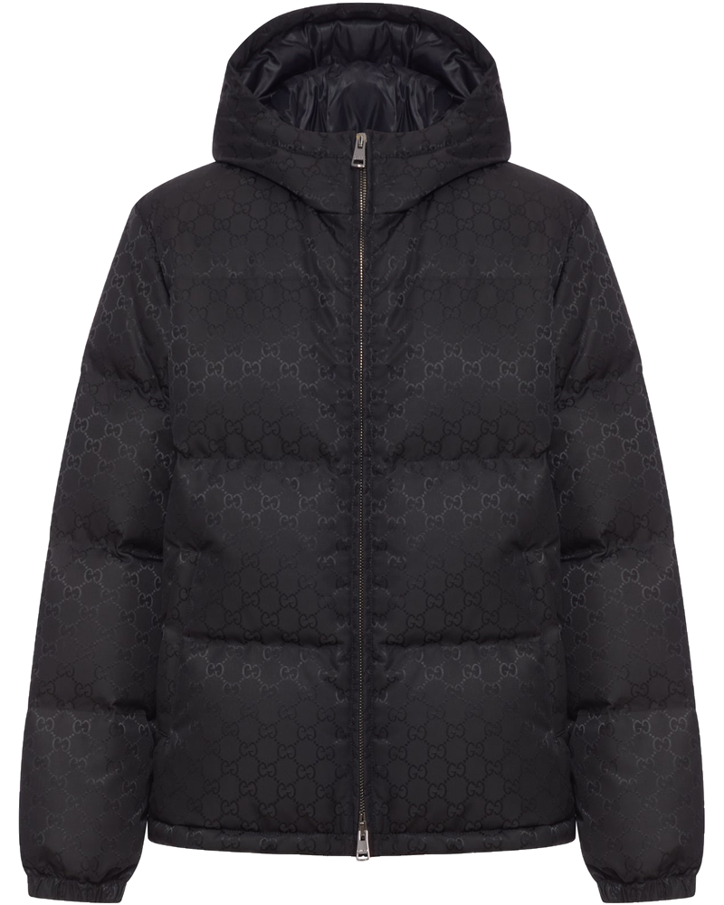 Оригінальна Nylon Down Jacket With Single Gg Grain Gucci