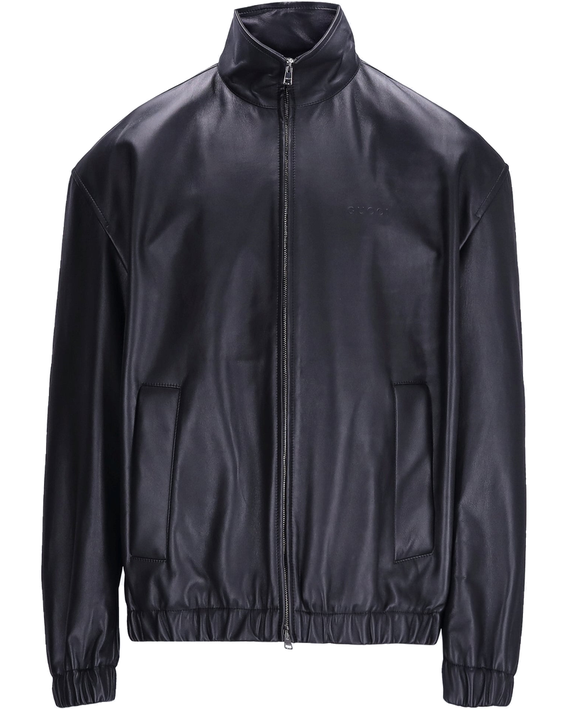 Оригінальна Logo Leather Bomber Jacket Gucci