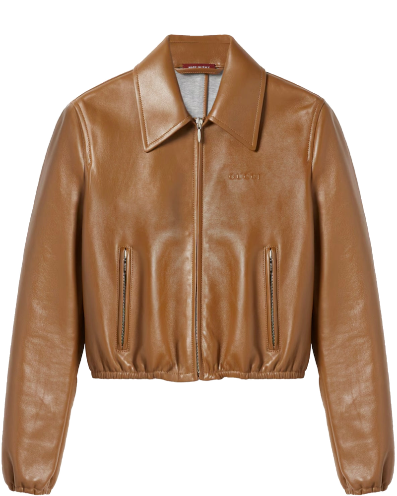 Оригінальна Giacca In Pelle Con Logo Gucci
