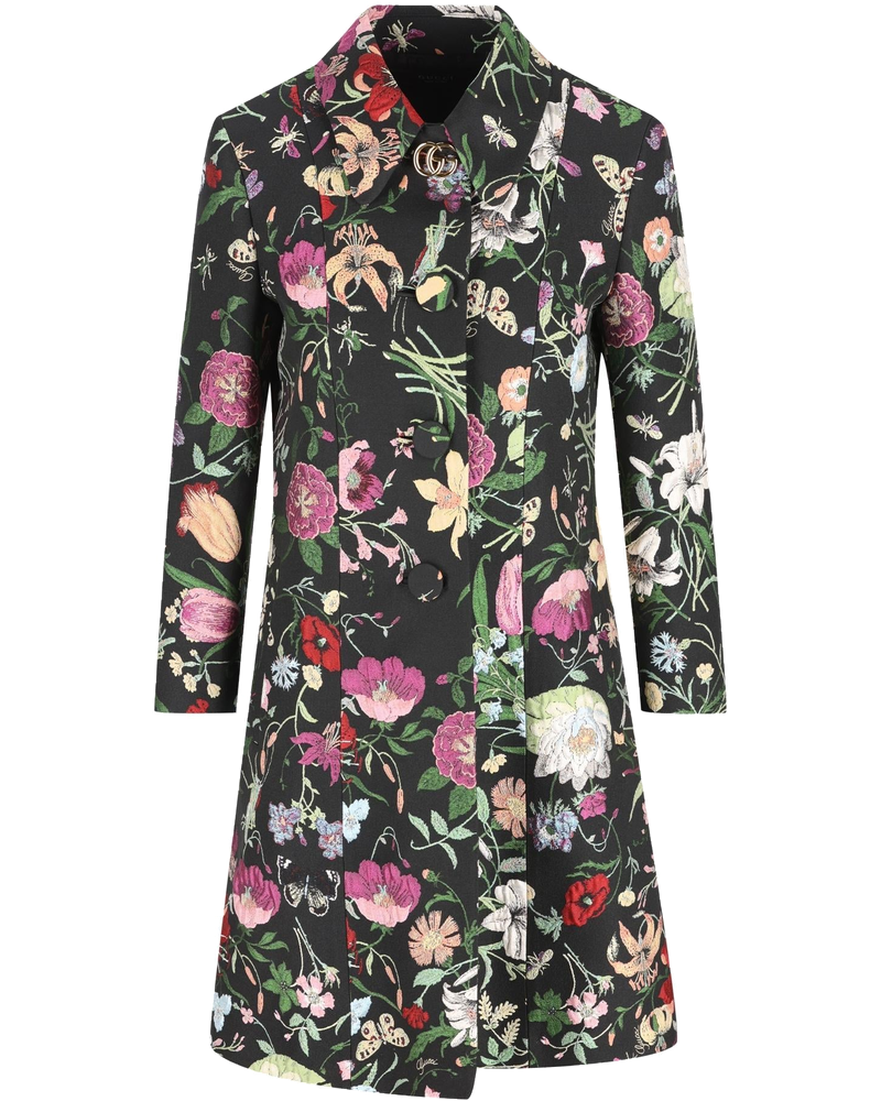 Оригінальна Cappotto In Broccato DI Seta Gucci Flora Gucci