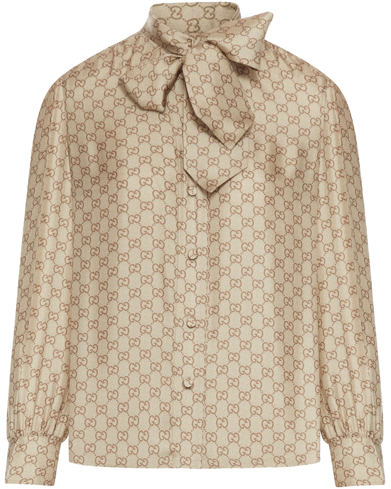 Printed Silk Twill Shirt Gucci – Гарантія оригінальності
