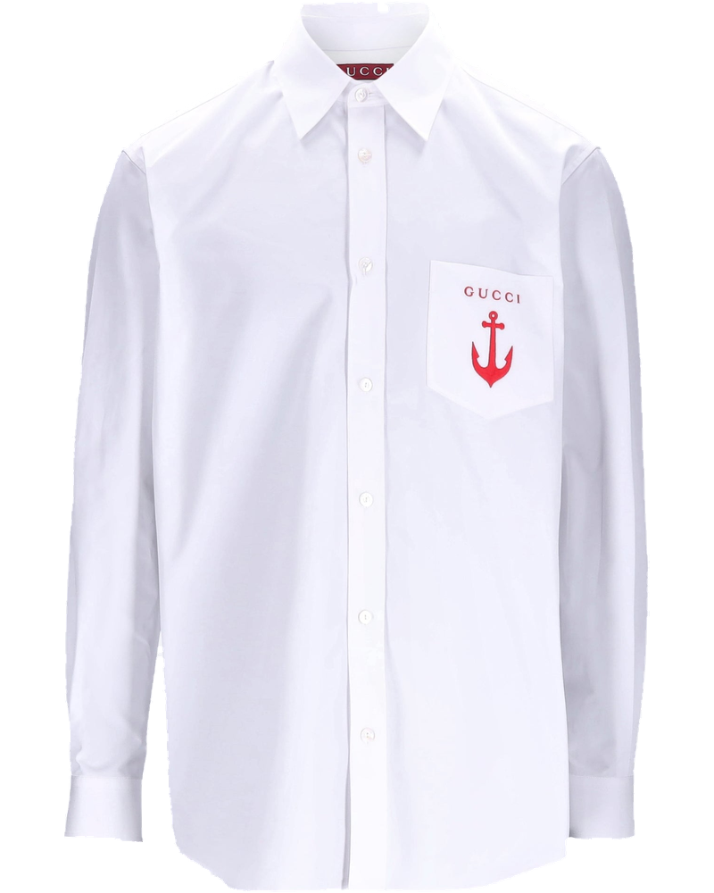 Оригінальна Embroidery Cotton Poplin Shirt Gucci