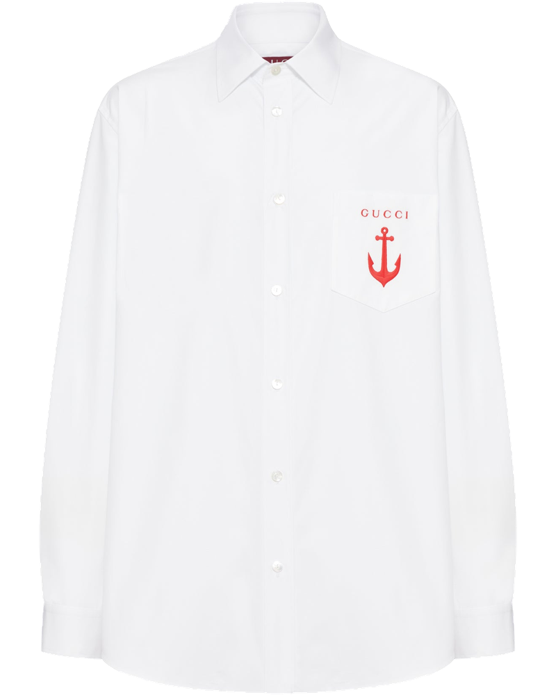 Cotton Shirt With Embroidery Gucci оригінал – Купити в Україні