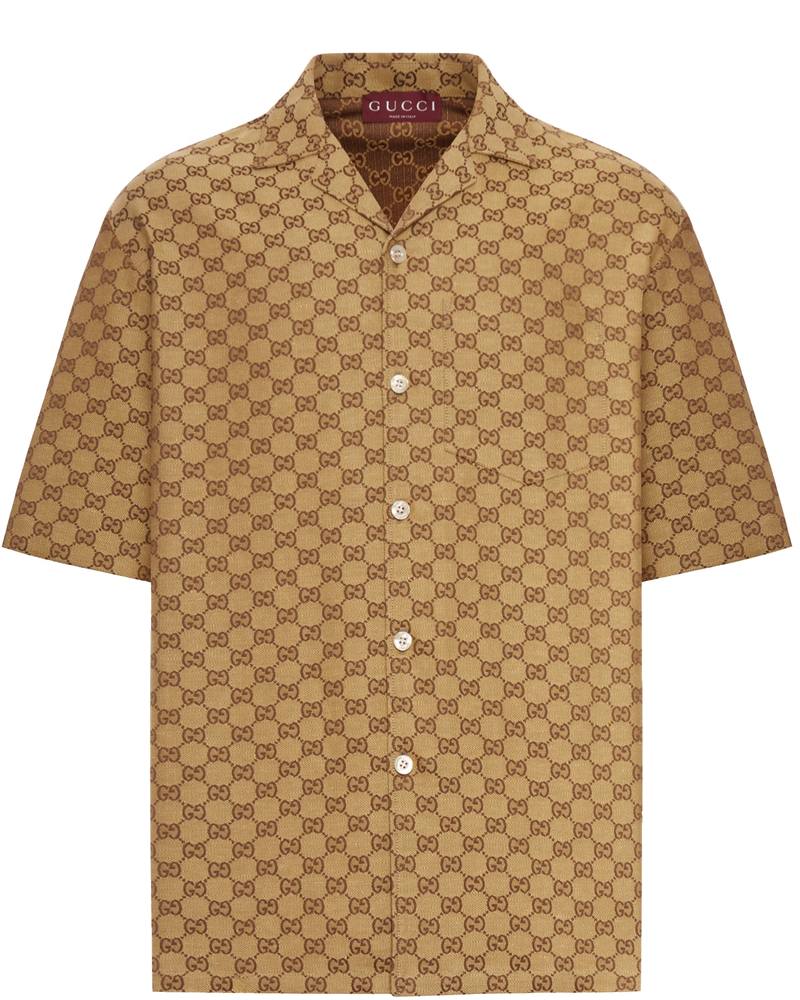 Linen Blend Shirt With Allover Gg Gucci оригінал – Купити в Україні