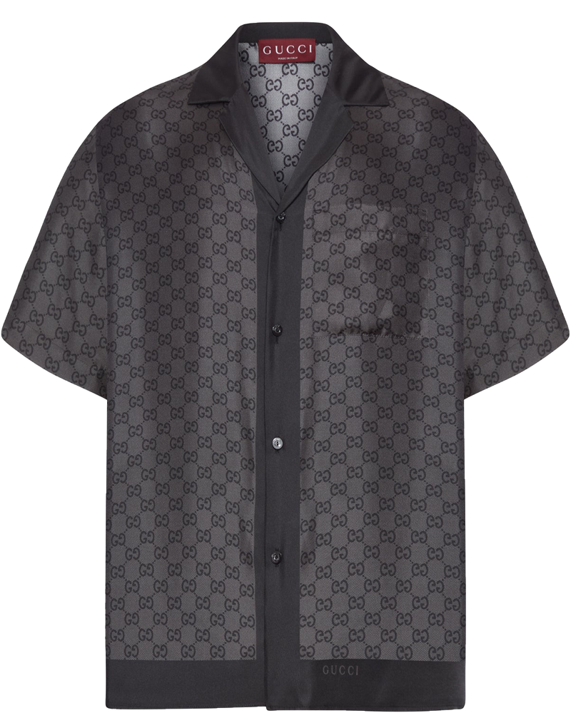 Silk Twill Bowling Shirt With Print Gucci – Гарантія оригінальності
