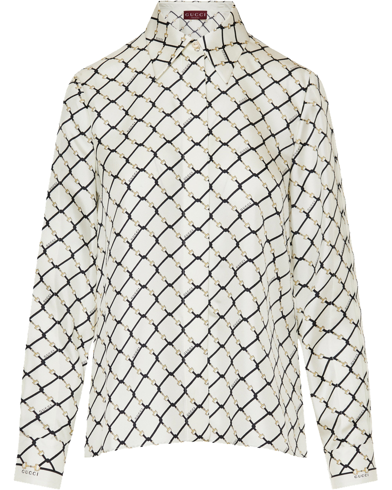 Printed Silk Twill Shirt Gucci – Гарантія оригінальності