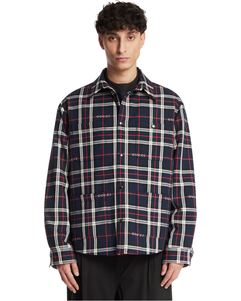 Quilted Jacquard Cotton Tartan Shirt Gucci – Гарантія оригінальності