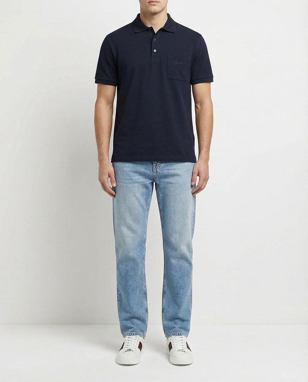 Оригінальна Cotton Denim Trousers Gucci – вид ззаду