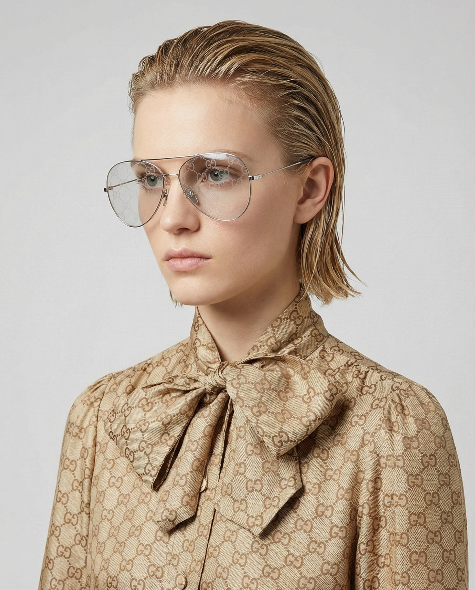 Aviator Style Silver Tone Sunglasses Gucci оригінал – Купити в Україні – вид ззаду