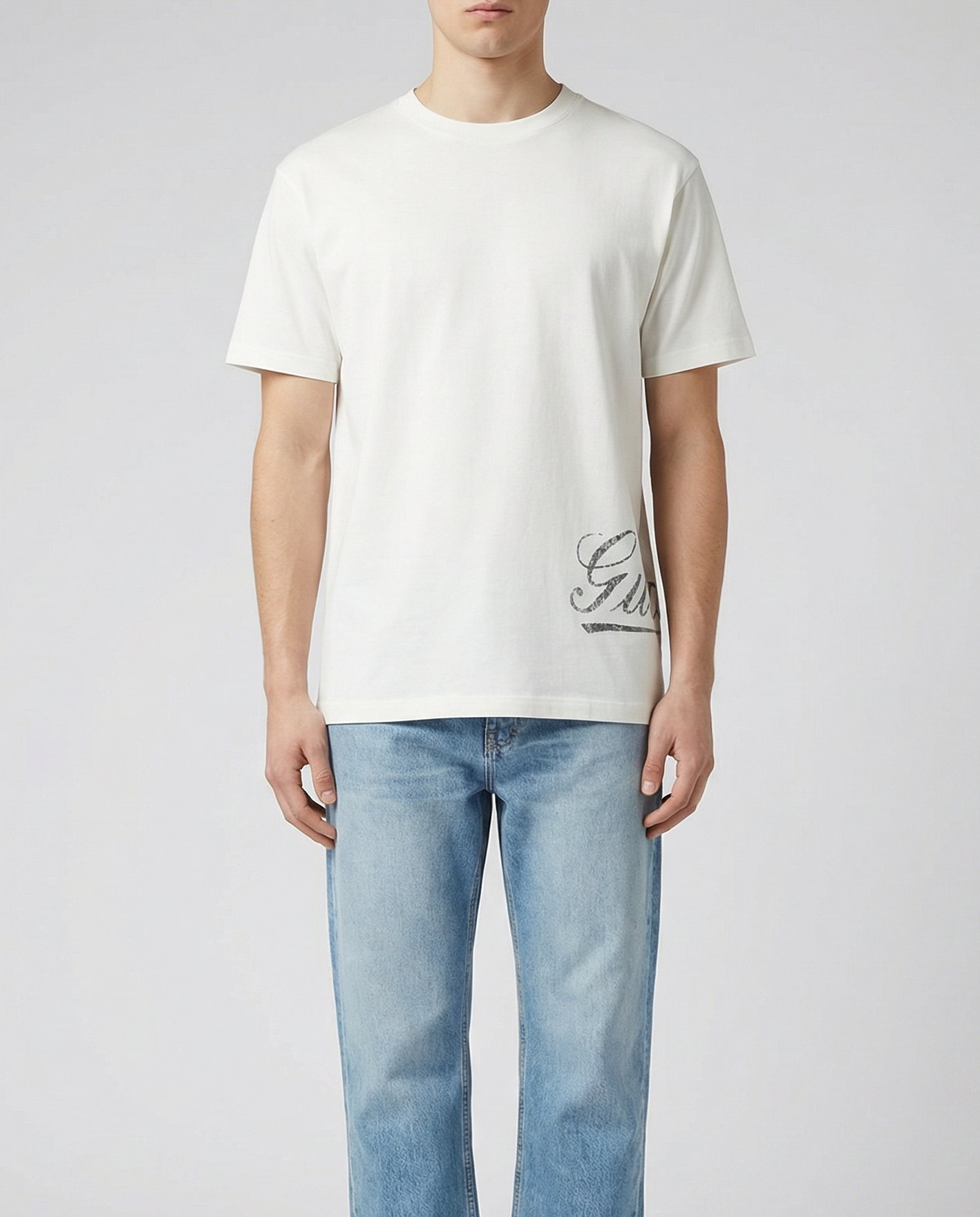 Cotton Jersey Printed T Shirt Gucci оригінал – Купити в Україні – вид ззаду