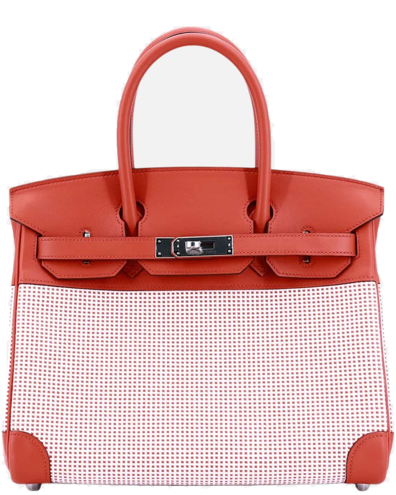 Оригінальна Birkin 30 Limited Edition Tri-Color Toile Quadrille Canvas-Swift Phw Hermes