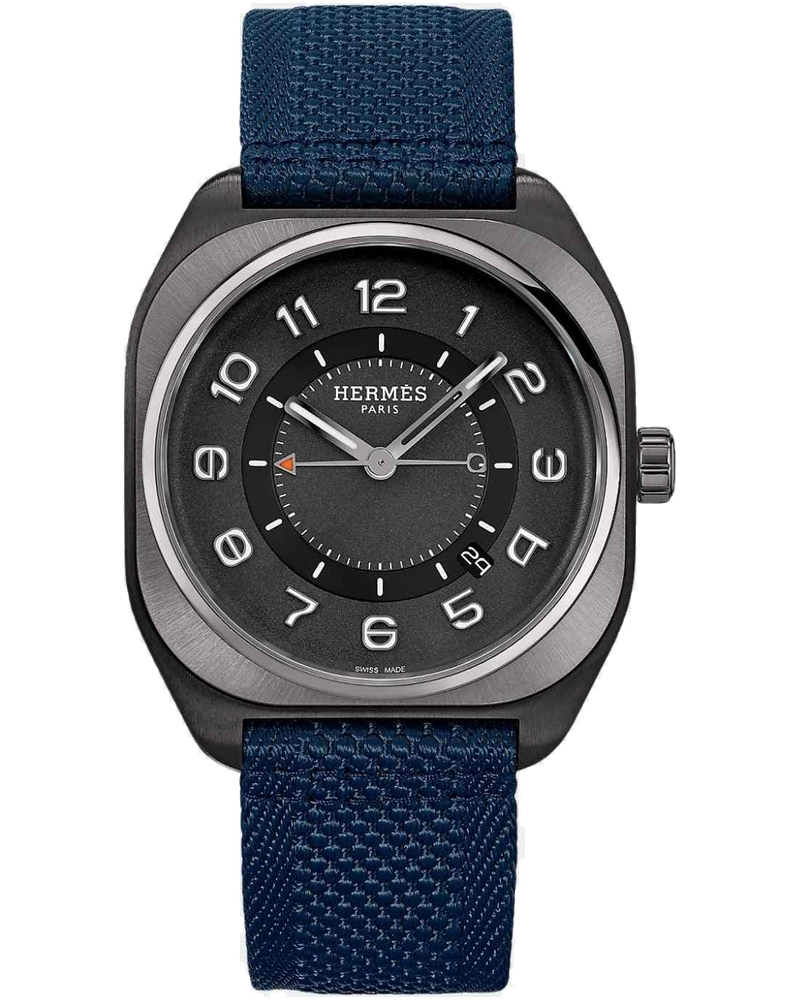 H08 42mm Titanium Watch With Navy Blue Webbing Strap Hermes – Гарантія оригінальності