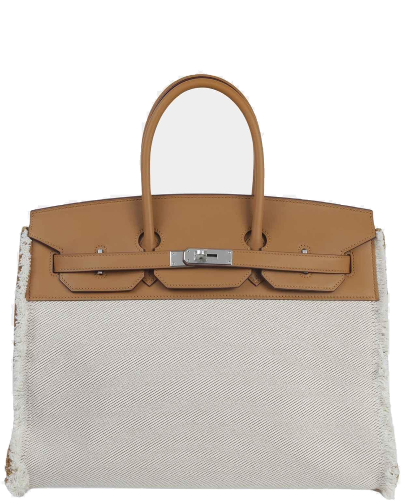 Оригінальна Birkin 35 Fray Fray Toile H Canvas-Swift Sesame Phw Hermes