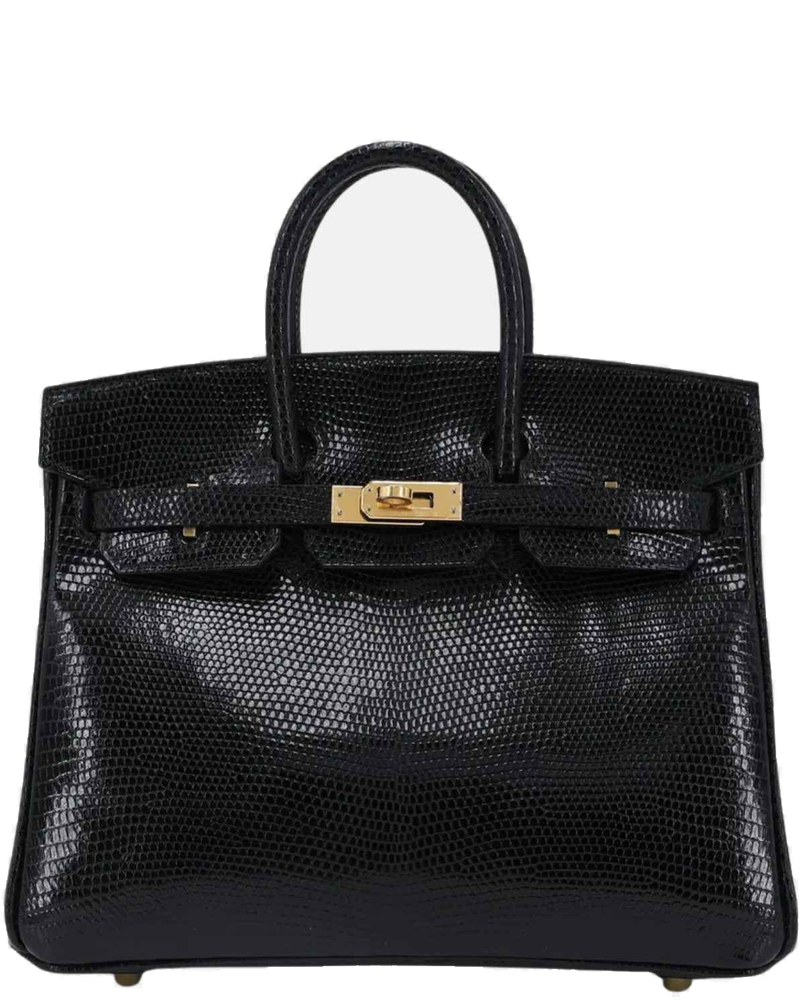 Оригінальна Birkin 25 Lizard Black Ghw Hermes