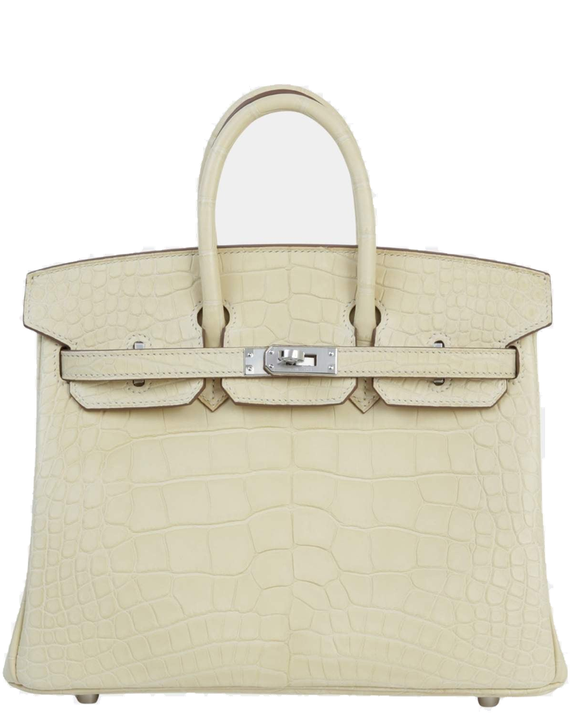 Birkin 25 Matte Alligator Vanille Phw Hermes – Гарантія оригінальності