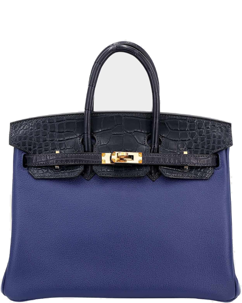 Birkin 25 Matte Alligator-Taurillion Novillo Bleu Saphir Hermes оригінал – Купити в Україні