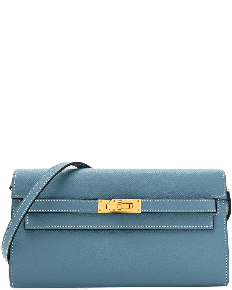 Kelly Wallet To Go Bleu Jeans Ghw Hermes – Гарантія оригінальності