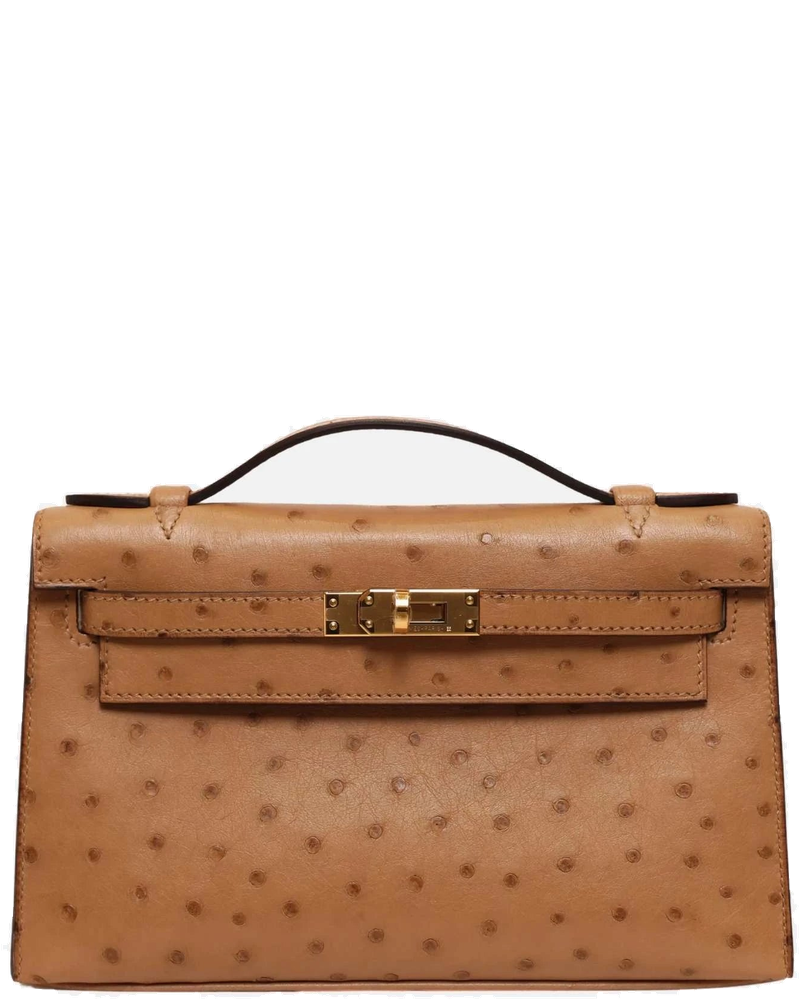 Оригінальна Kelly Pochette Chai Ostrich Ghw Hermes