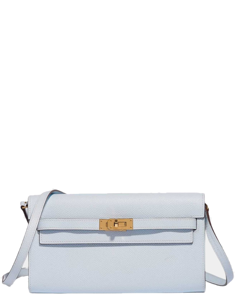 Оригінальна Kelly To Go Wallet Epsom Blue Brume Ghw Hermes