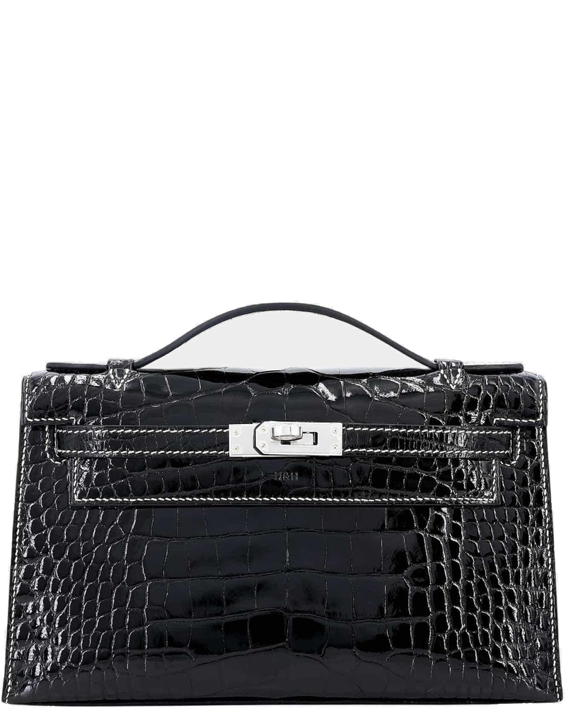 Оригінальна Kelly Pochette Hss Alligator Black Phw Hermes