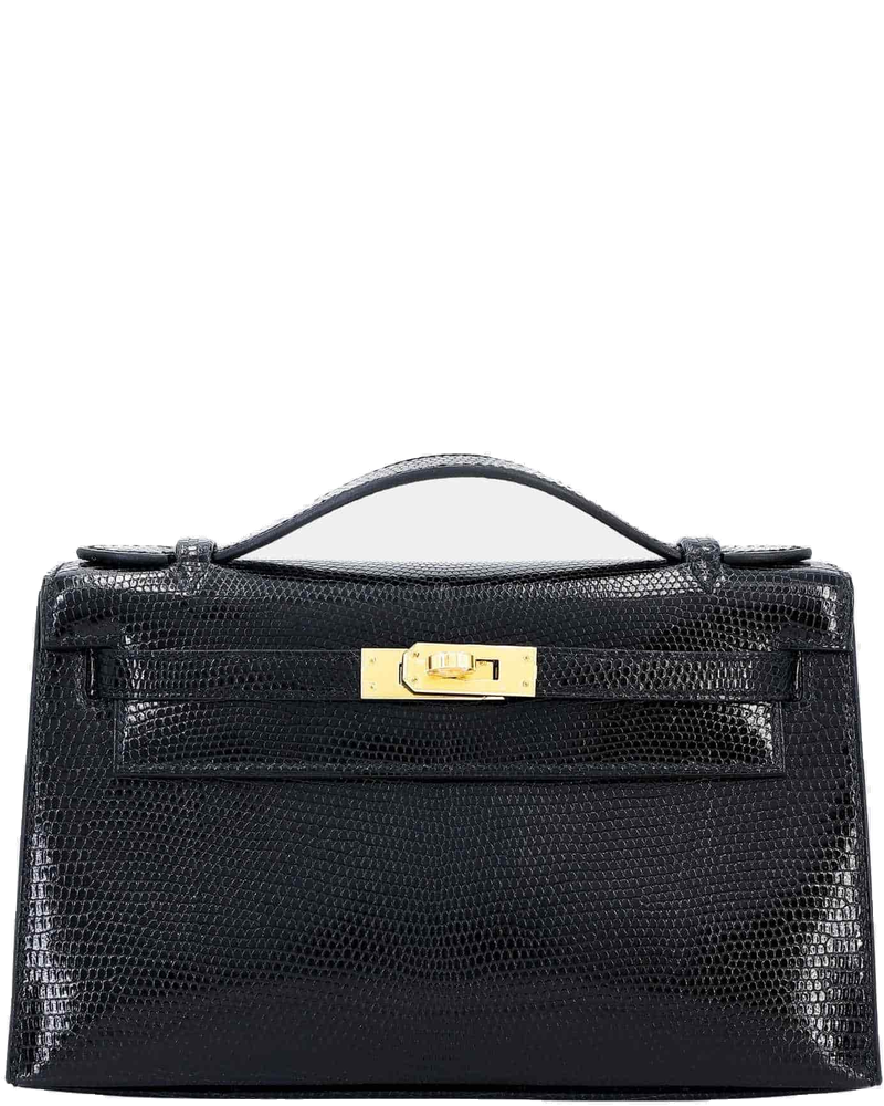 Оригінальна Kelly Pochette Lizard Black Ghw Hermes