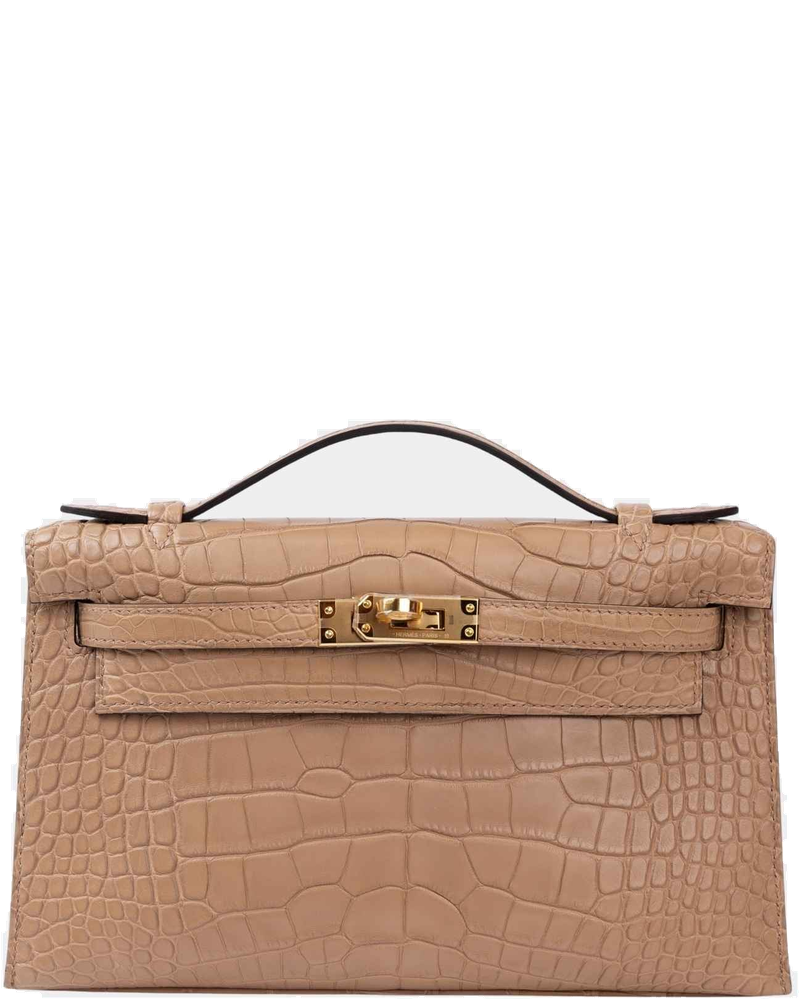Kelly Pochette Matte Alligator Chai Ghw Hermes – Гарантія оригінальності