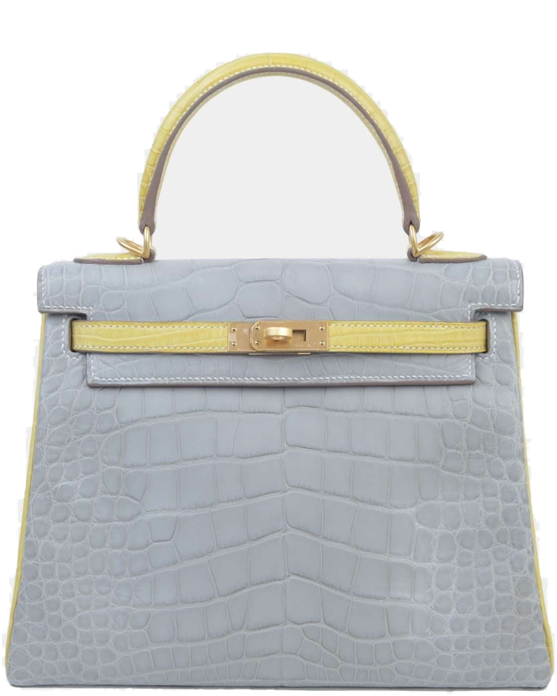 Kelly 25 Matte Alligator Gris Perle Hermes – Гарантія оригінальності