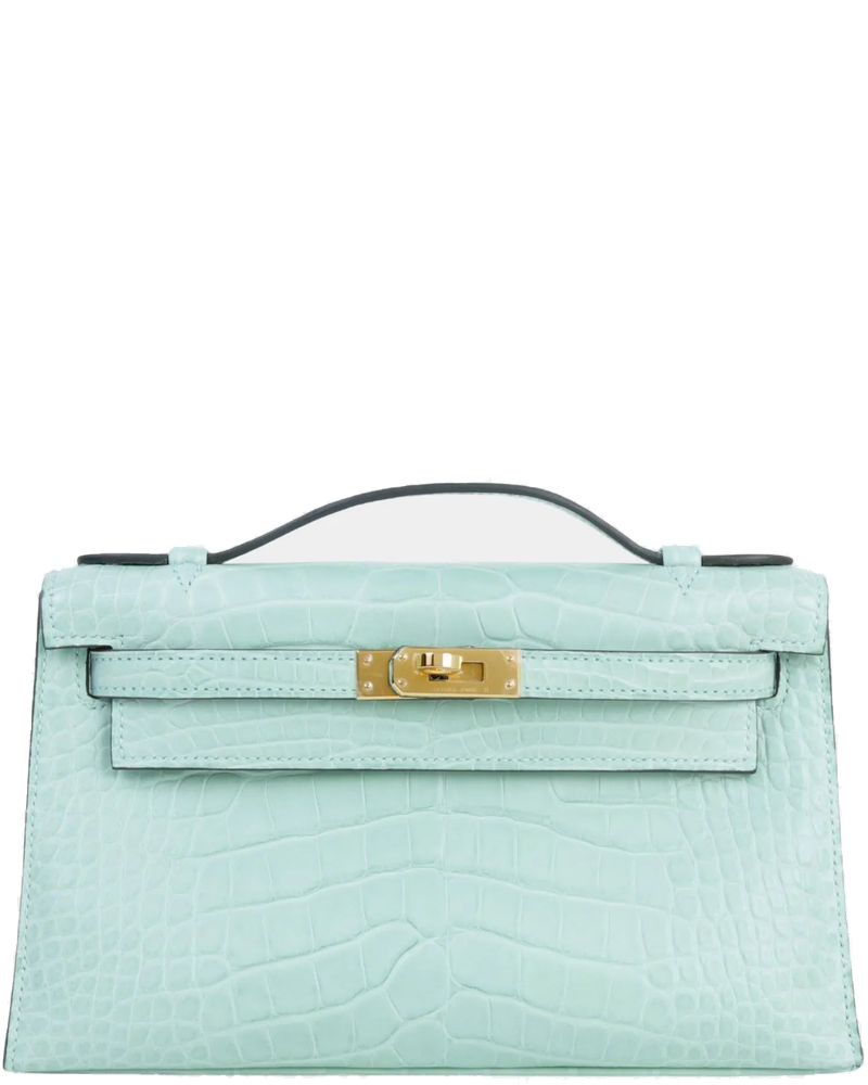 Kelly Pochette Matte Alligator Vert Deau Ghw Hermes оригінал – Купити в Україні