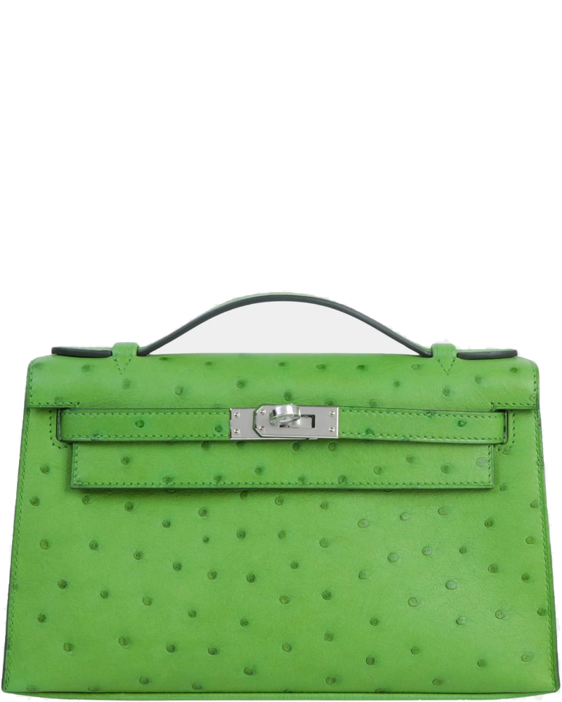 Kelly Pochette Ostrich Vert Yucca Phw Hermes оригінал – Купити в Україні