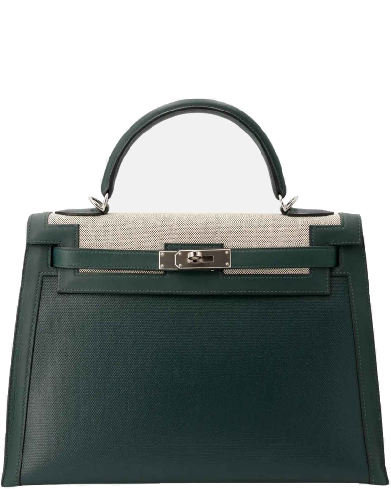 Kelly 32 Swift Toile Berline Canvas Vert Cypress Phw Hermes – Гарантія оригінальності