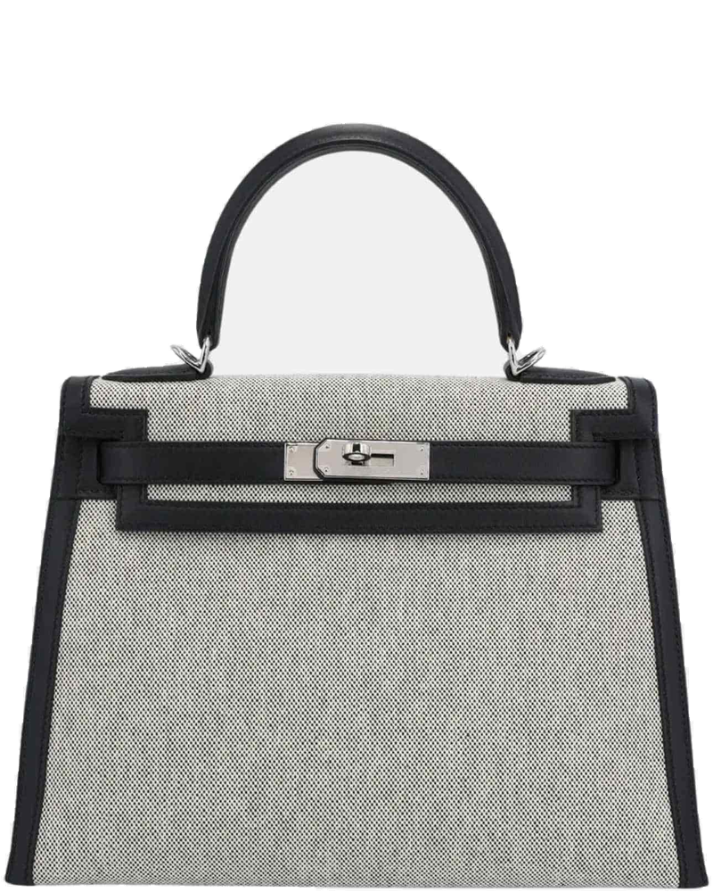 Оригінальна Kelly 28 Swift Toile H Canvas Black Phw Hermes