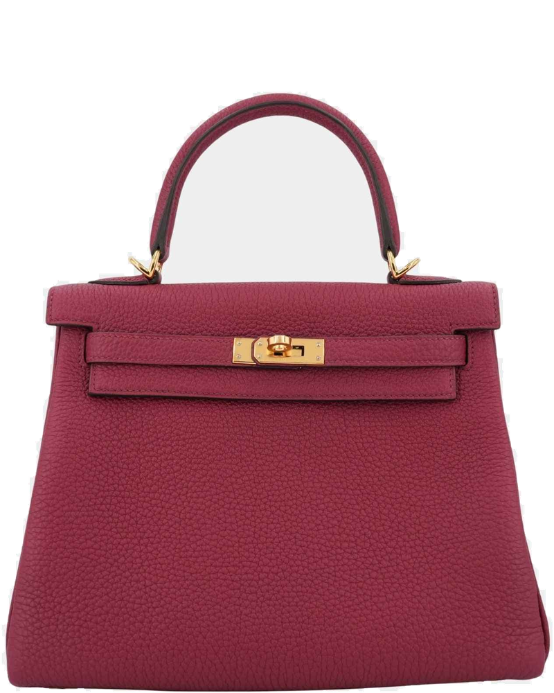 Kelly 25 Togo Rouge Grenat Ghw Hermes – Гарантія оригінальності