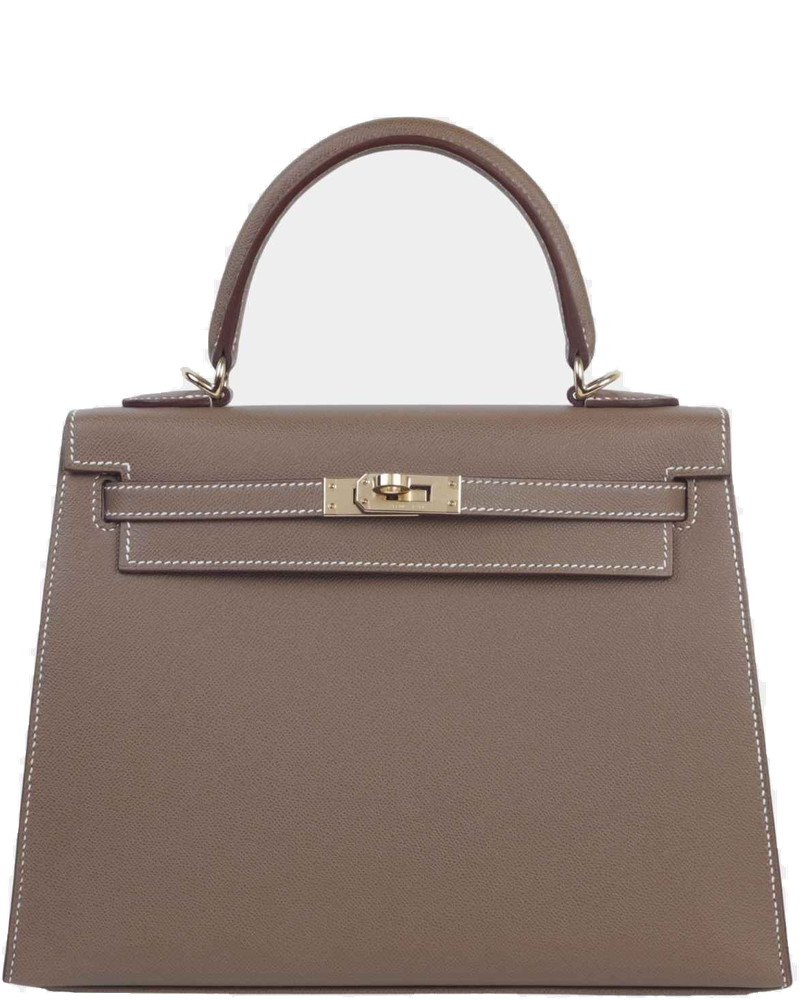 Оригінальна Kelly 25 Verso Madame Sellier Etoupe Hermes