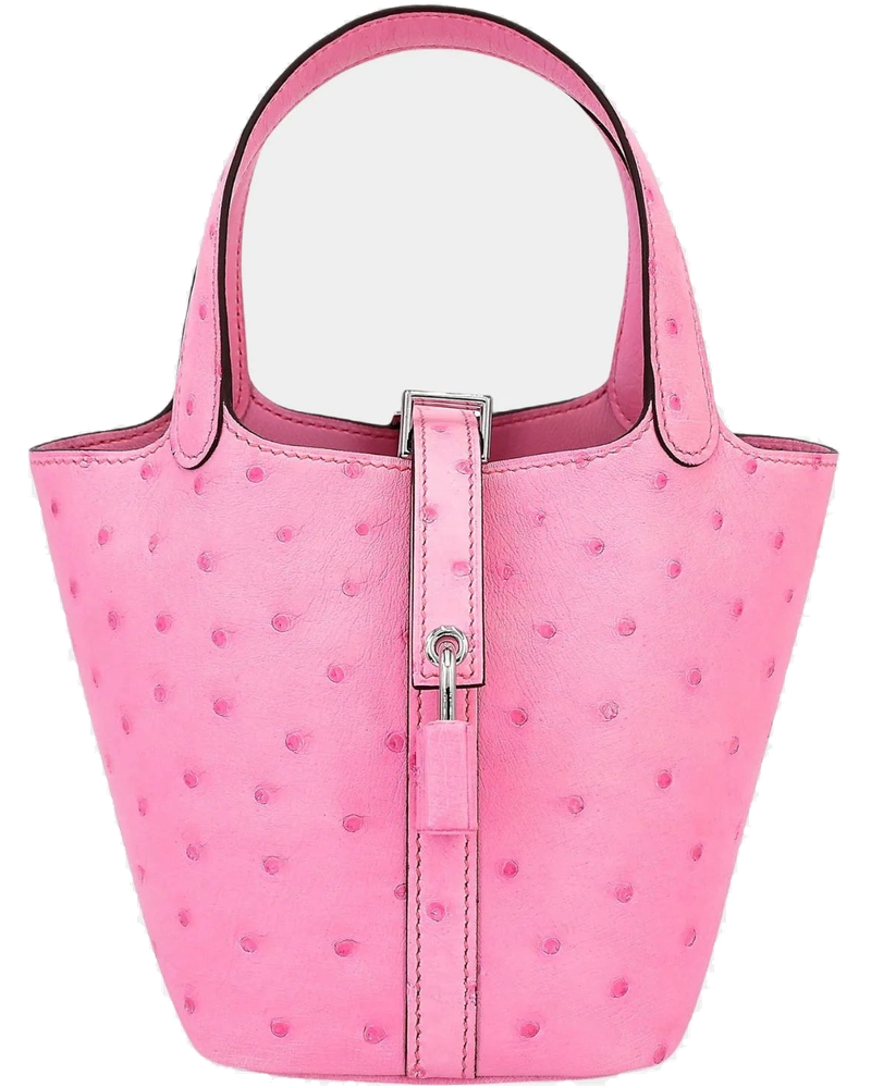 Picotin Micro 14 Ostrich Rose Bubblegum Phw Hermes – Гарантія оригінальності