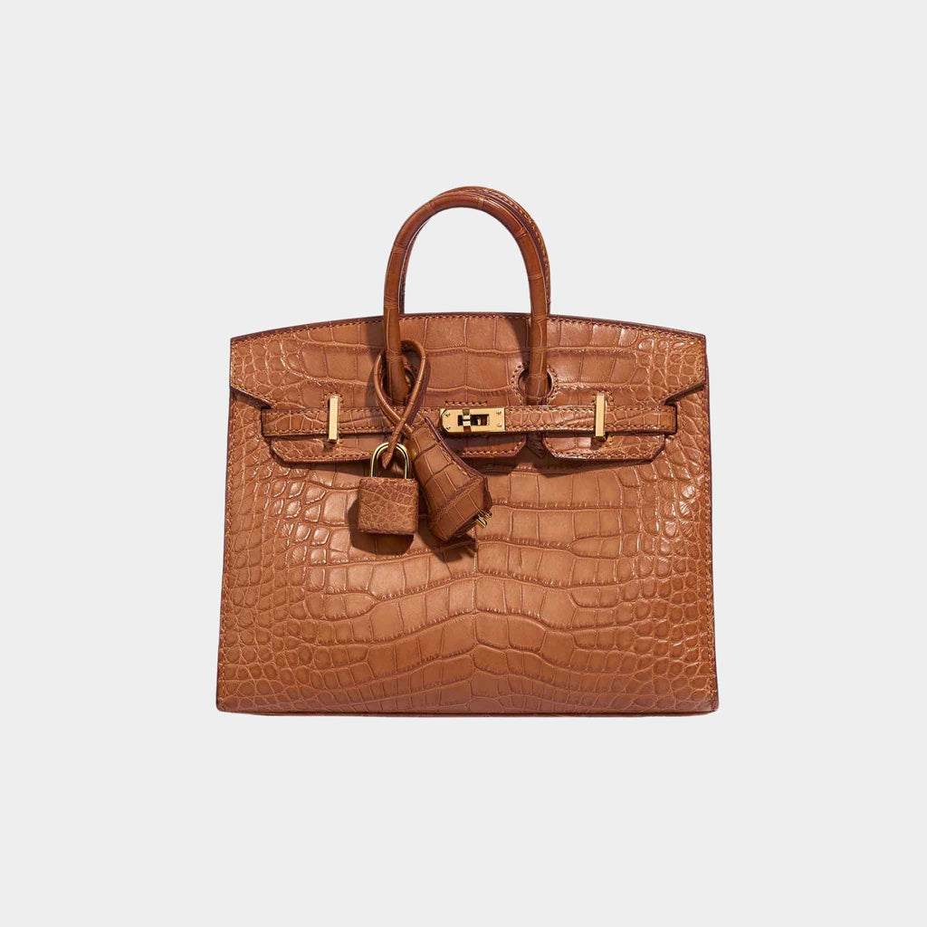 Оригінальна Birkin 20 Alligator Mississippi Gold Ghw Hermes – боковий вид