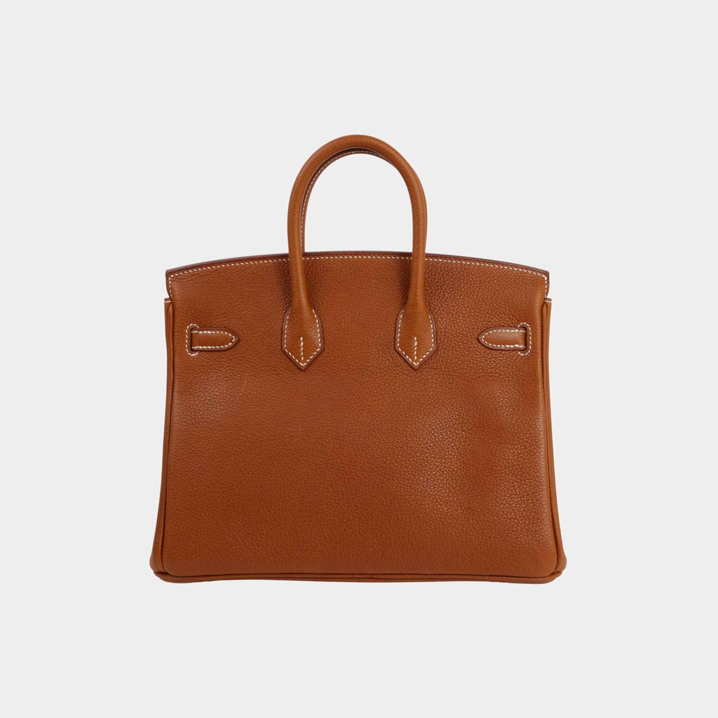 Birkin 25 Barenia Faubourg Fauve Phw Hermes – Гарантія оригінальності – вид ззаду
