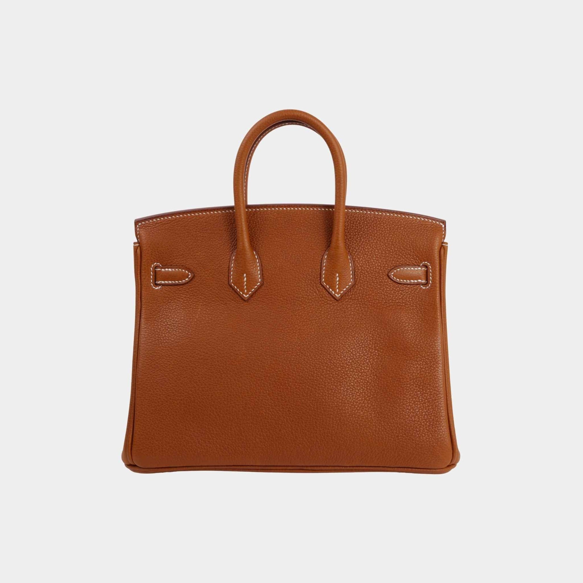 Birkin 25 Barenia Faubourg Fauve Phw Hermes – Гарантія оригінальності – вид ззаду