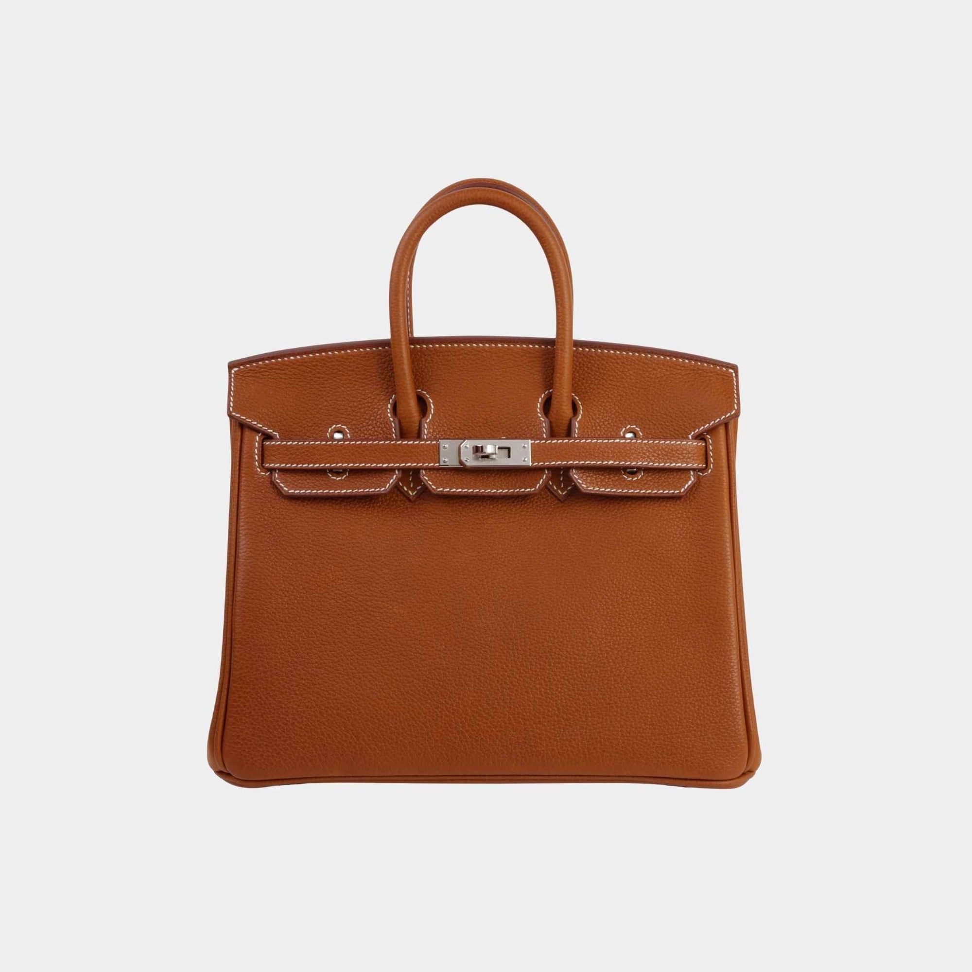 Birkin 25 Barenia Faubourg Fauve Phw Hermes – Гарантія оригінальності – боковий вид