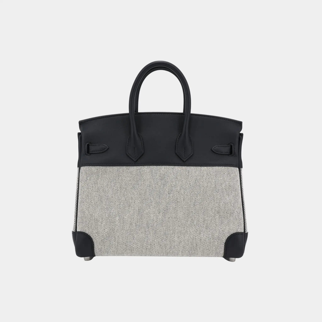 Birkin 25 Canvas-Swift Black Phw Hermes оригінал – Купити в Україні – вид ззаду
