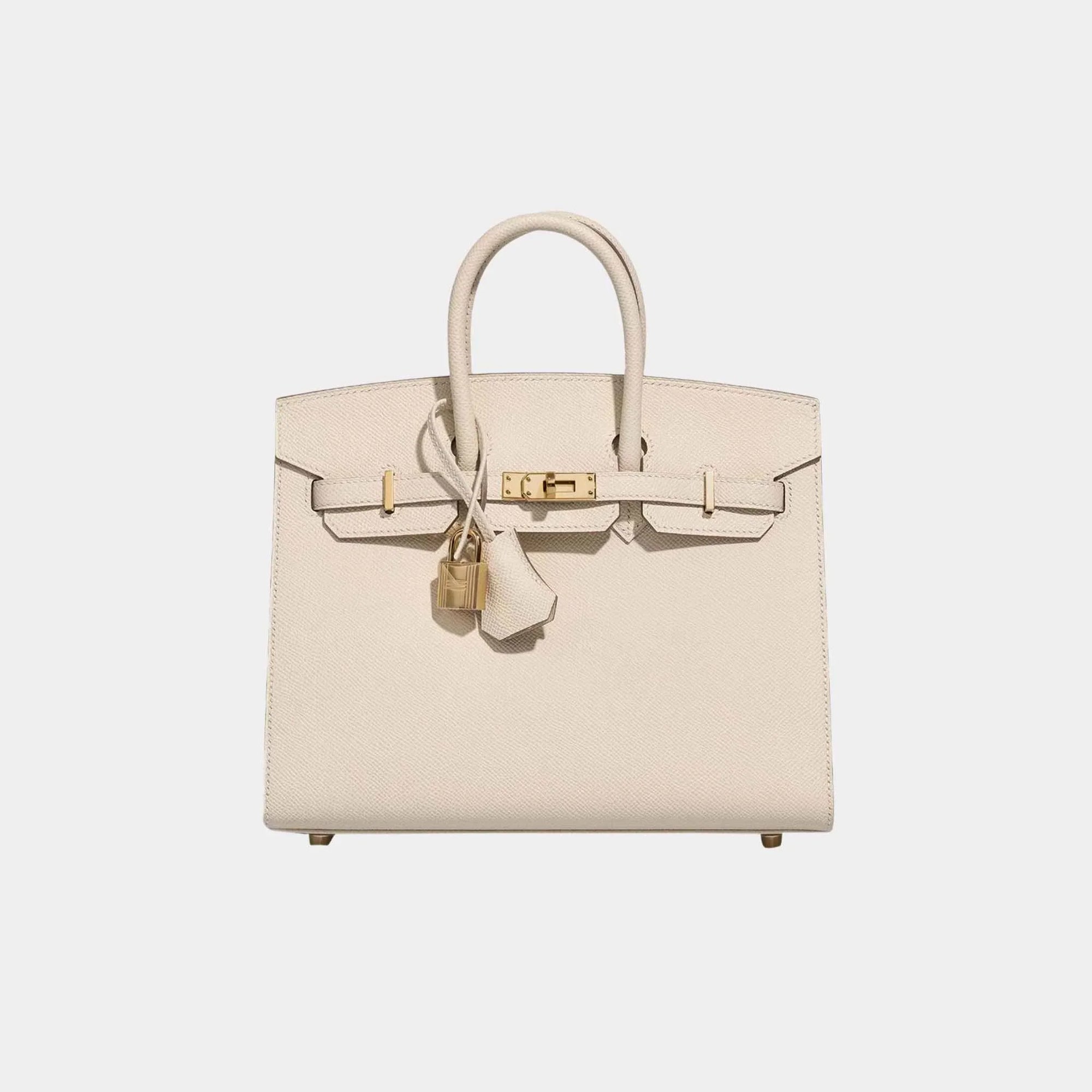 Birkin 25 Epsom Craie Ghw Hermes – Гарантія оригінальності – боковий вид