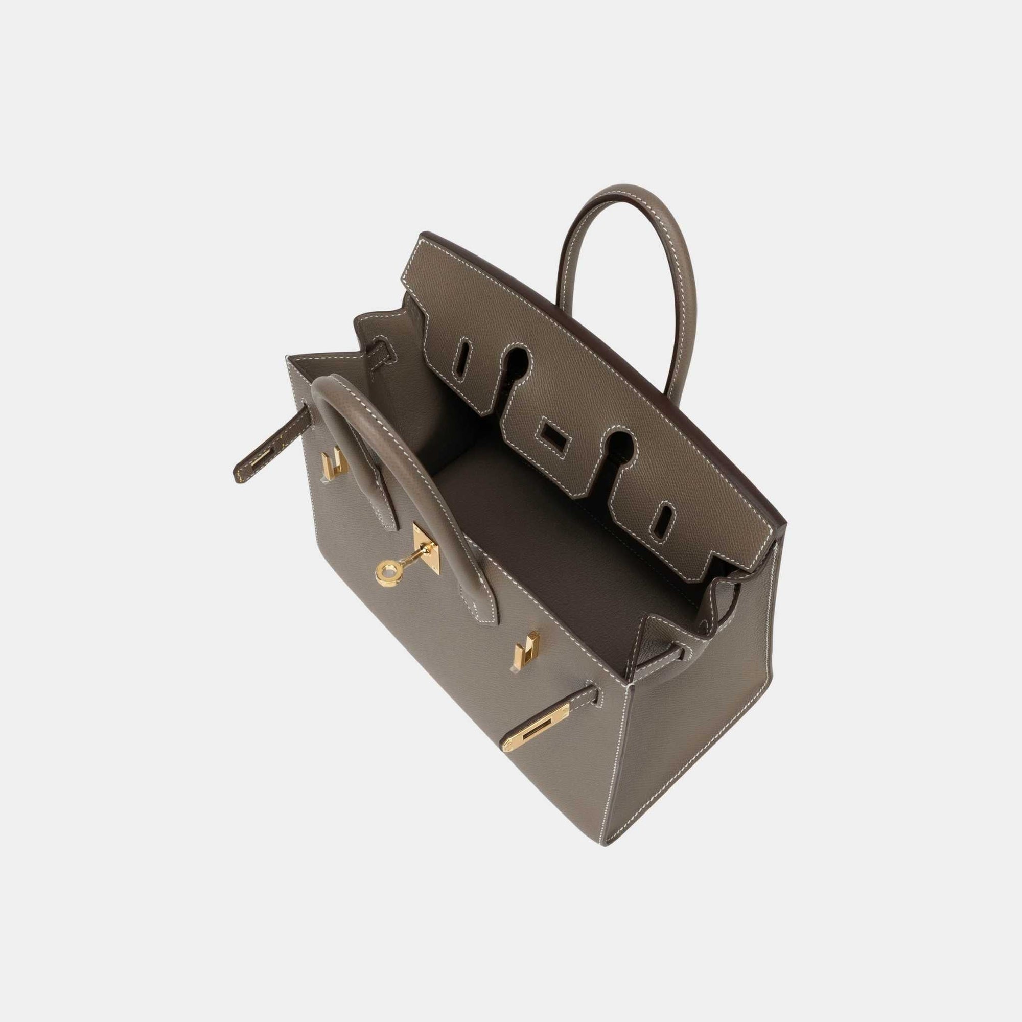 Оригінальна Birkin 25 Epsom Etoupe Ghw Hermes – вид ззаду